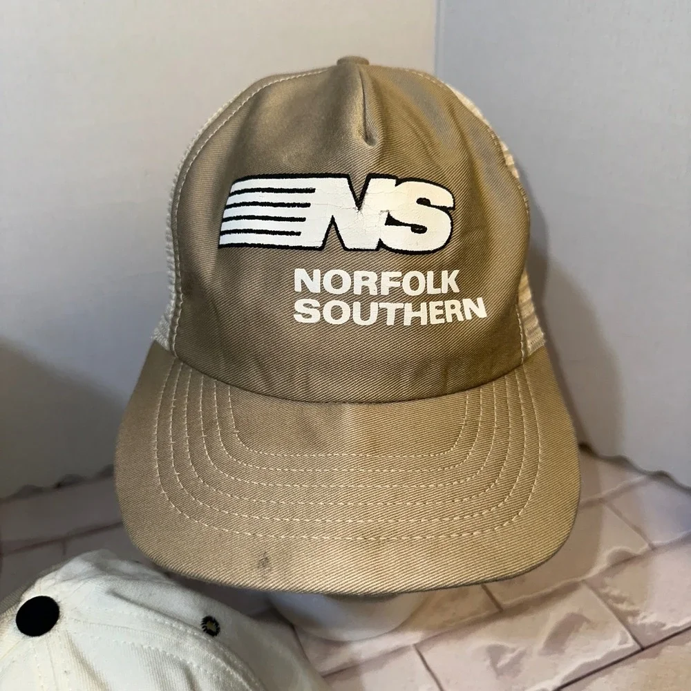 Vintage Norfolk‎ Southern Corduroy Trucker & New Era SD Snapback Hat Bundle 3pc